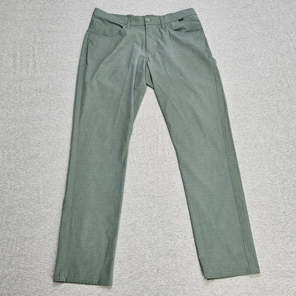 TravisMathew Open to Close Pants Mens 32 Sage Green Stretch Golf Trousers